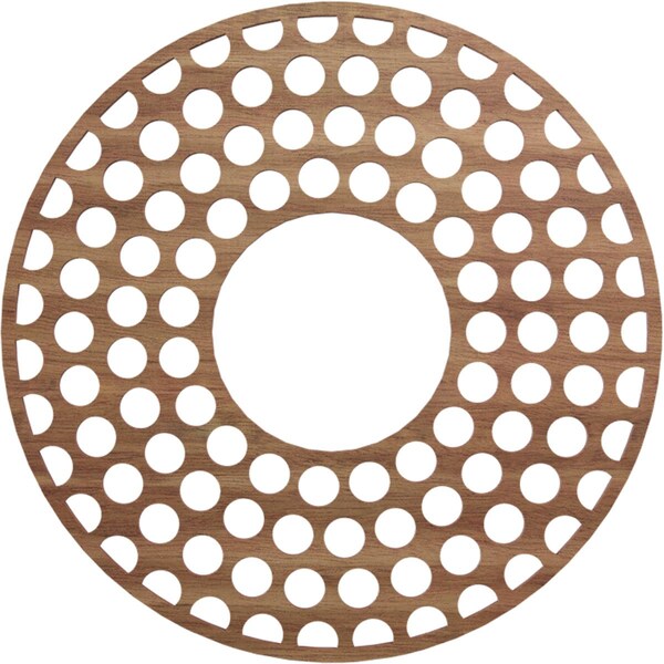 Ekena Millwork Fink Wood Fretwork Pierced Ceiling Medallion, Walnut, 18"OD x 6 1/2"ID x 3/8"T CMWP18X18X0375FFWA - main